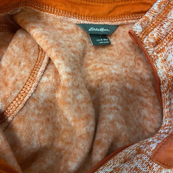 Eddie Bauer Baby Boy Size 6-9 Month Orange Radiator Fleece One Piece Zip Up - Picture 3 of 7